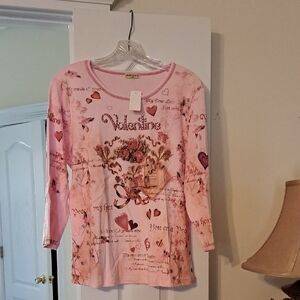 Valentine Pink Graphic Women's Blouse